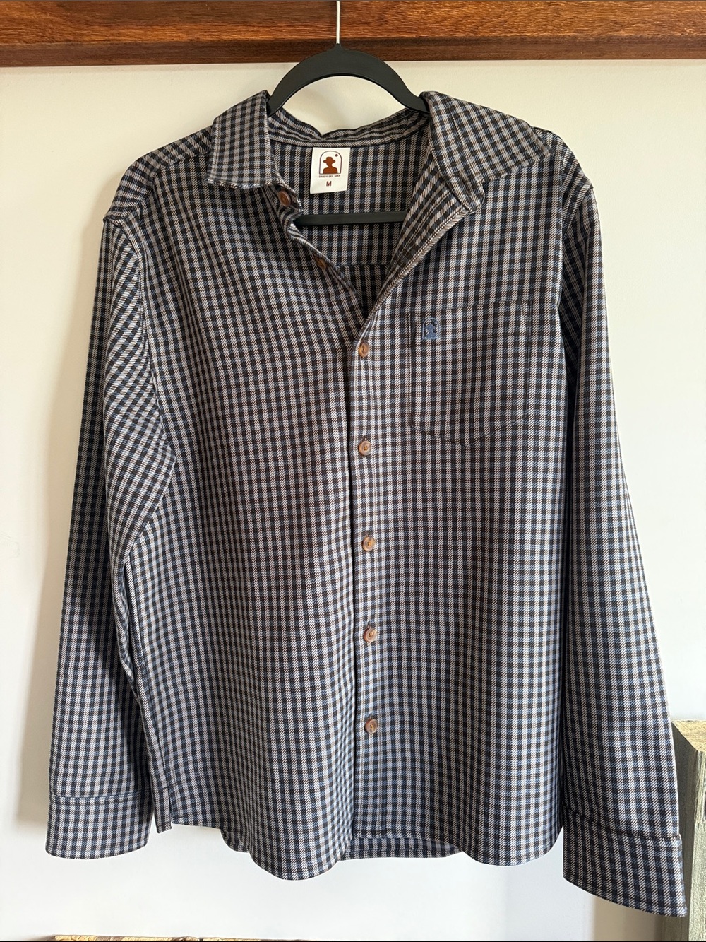 Men's Casual Check Button-Down Shirt — Gray & Black